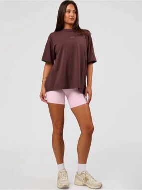 LSKD Go-To FLXCotton Oversized Tee In Cocoa
Powder/White Size Small NWT